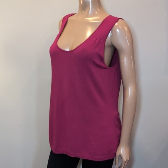 3/$20 Tribal Knit Top Sleeveless Sweater Tank Magenta Berry Tunic Size Large - Picture 3 of 10
